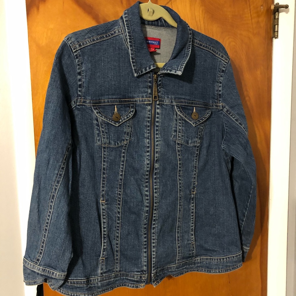 Jean jacket with the zipper